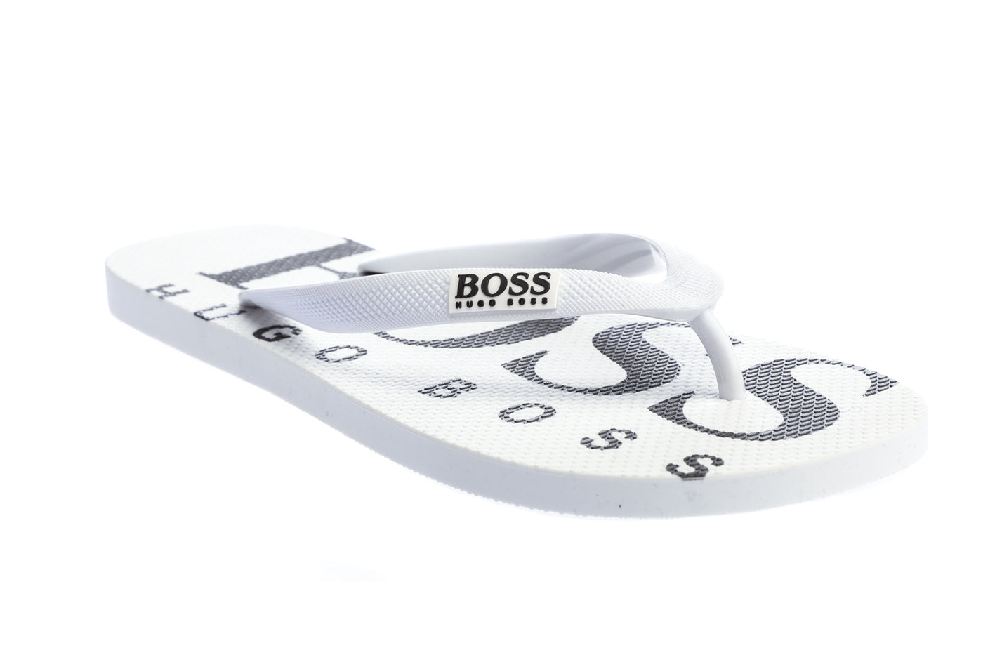 BOSS Wave Thong Flip Flop in White & Black