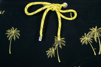 BOSS White Shark Swim Short in Black & Yellow