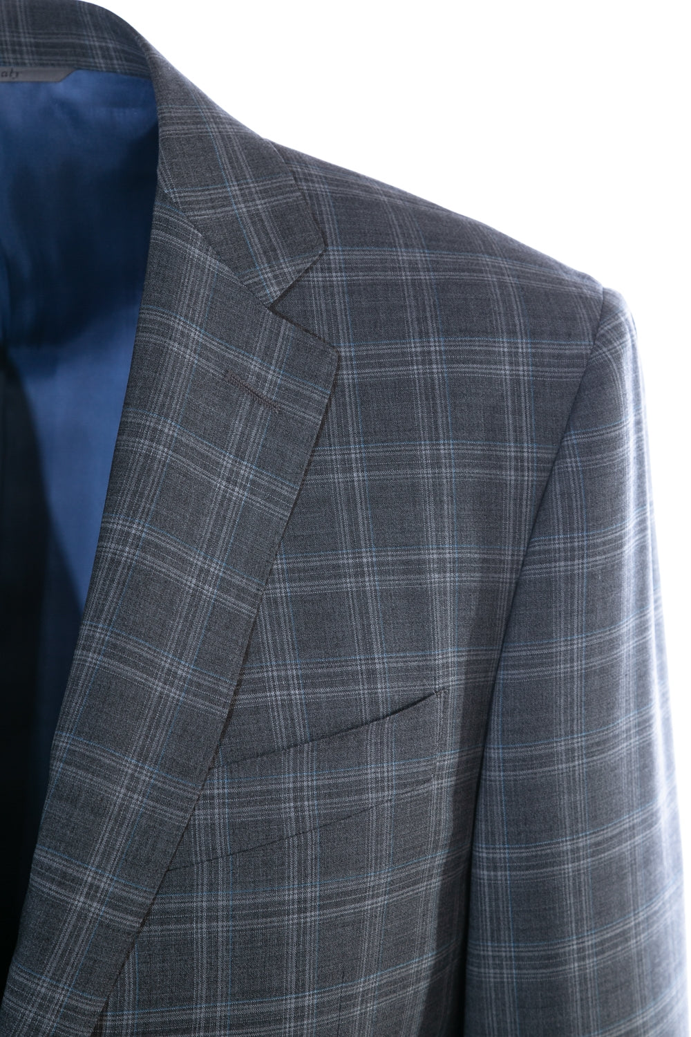 Canali Grey Check Suit in Grey Check Lapel