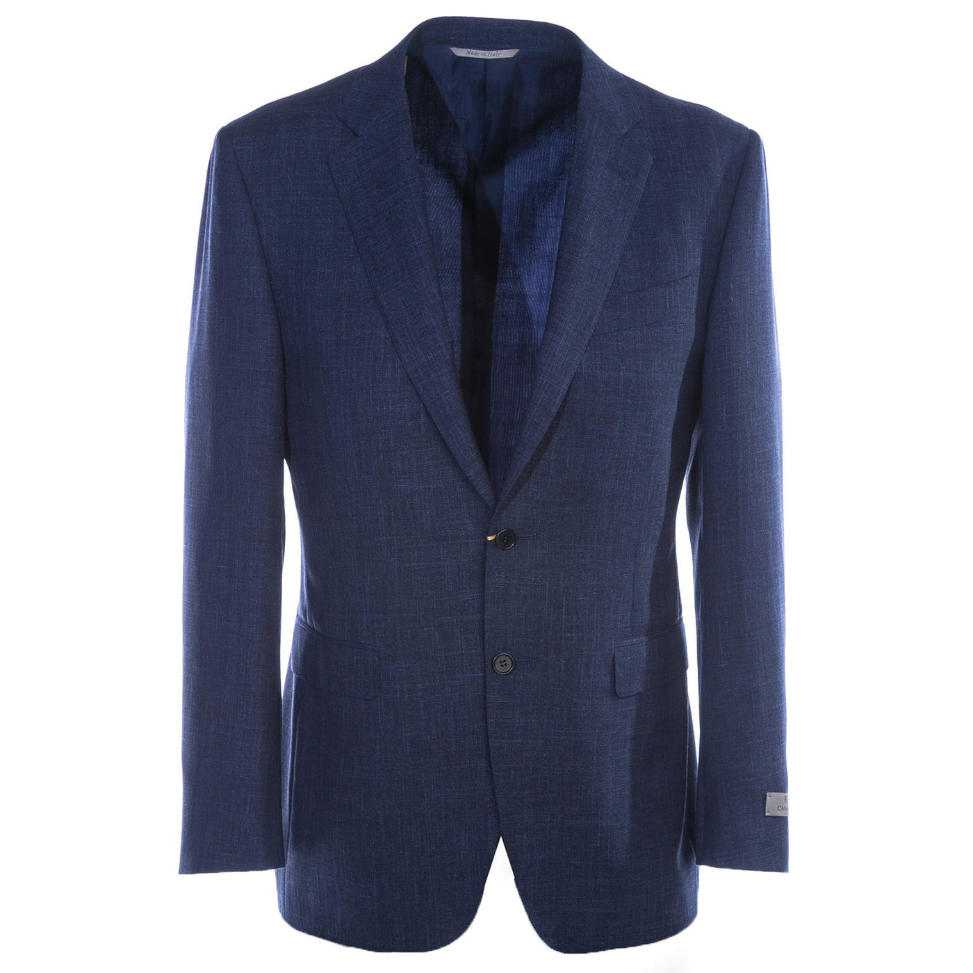 Canali Linen Mix Travel Suit in Midnight Blue Jacket