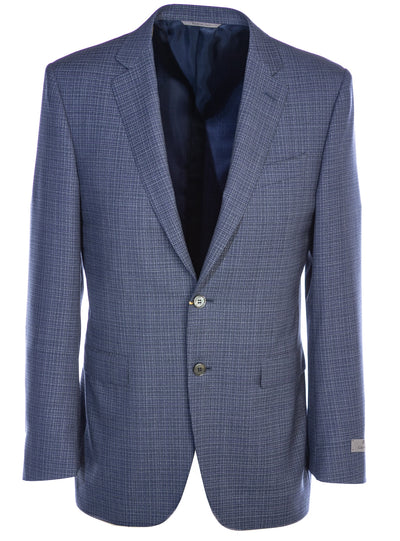 Canali Weave With Notch Lapel Suit in Blue Jacket
