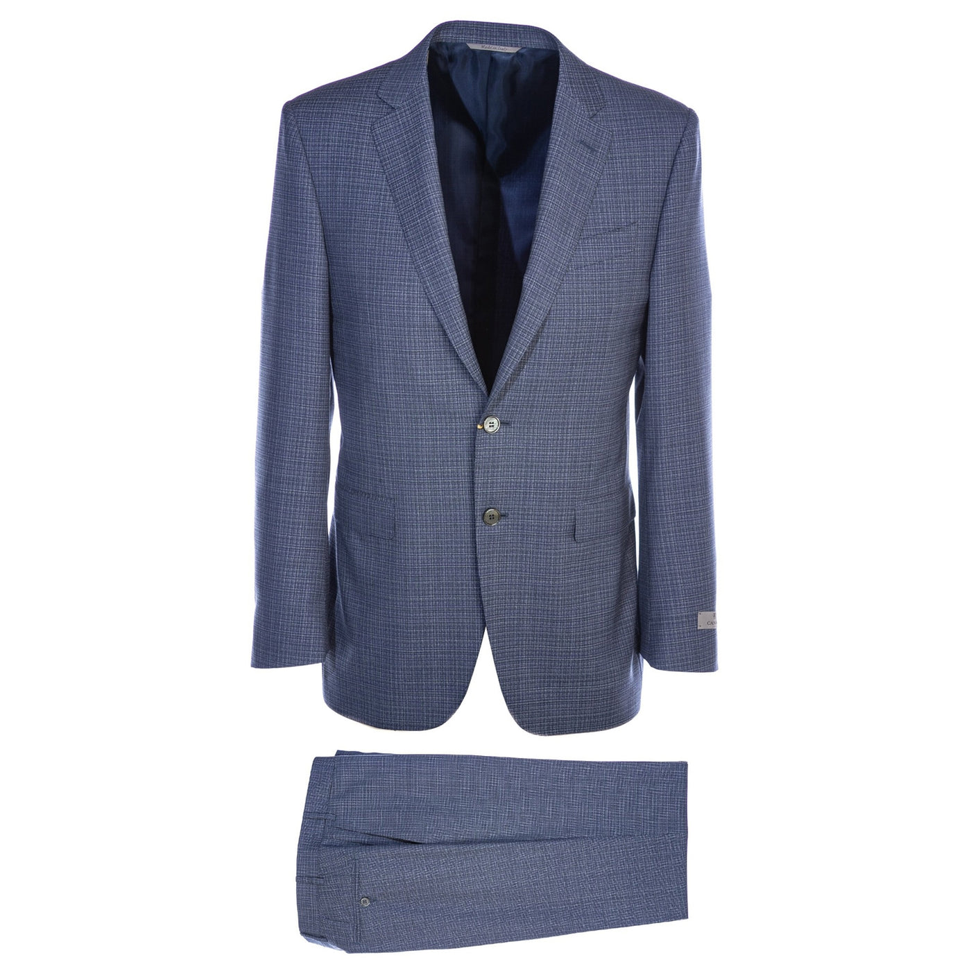 Canali Weave With Notch Lapel Suit in Blue