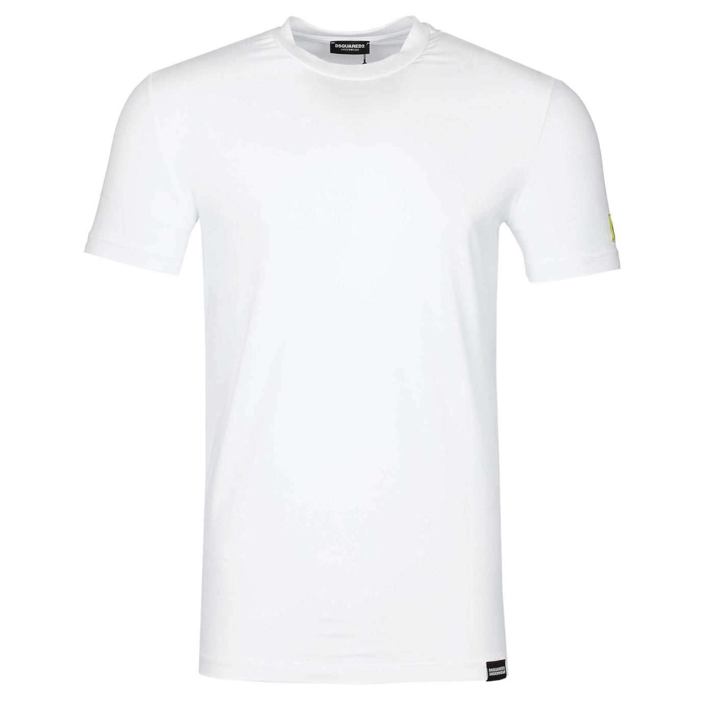 Dsquared2 Icon Label T Shirt in White & Yellow
