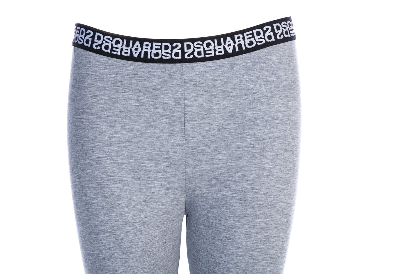 Dsquared2 Mirrored Logo Ladies 3/4 Leggings in Grey Waist