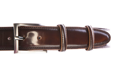 Elliot Rhodes Antique Shine Belt in Tan Fastened