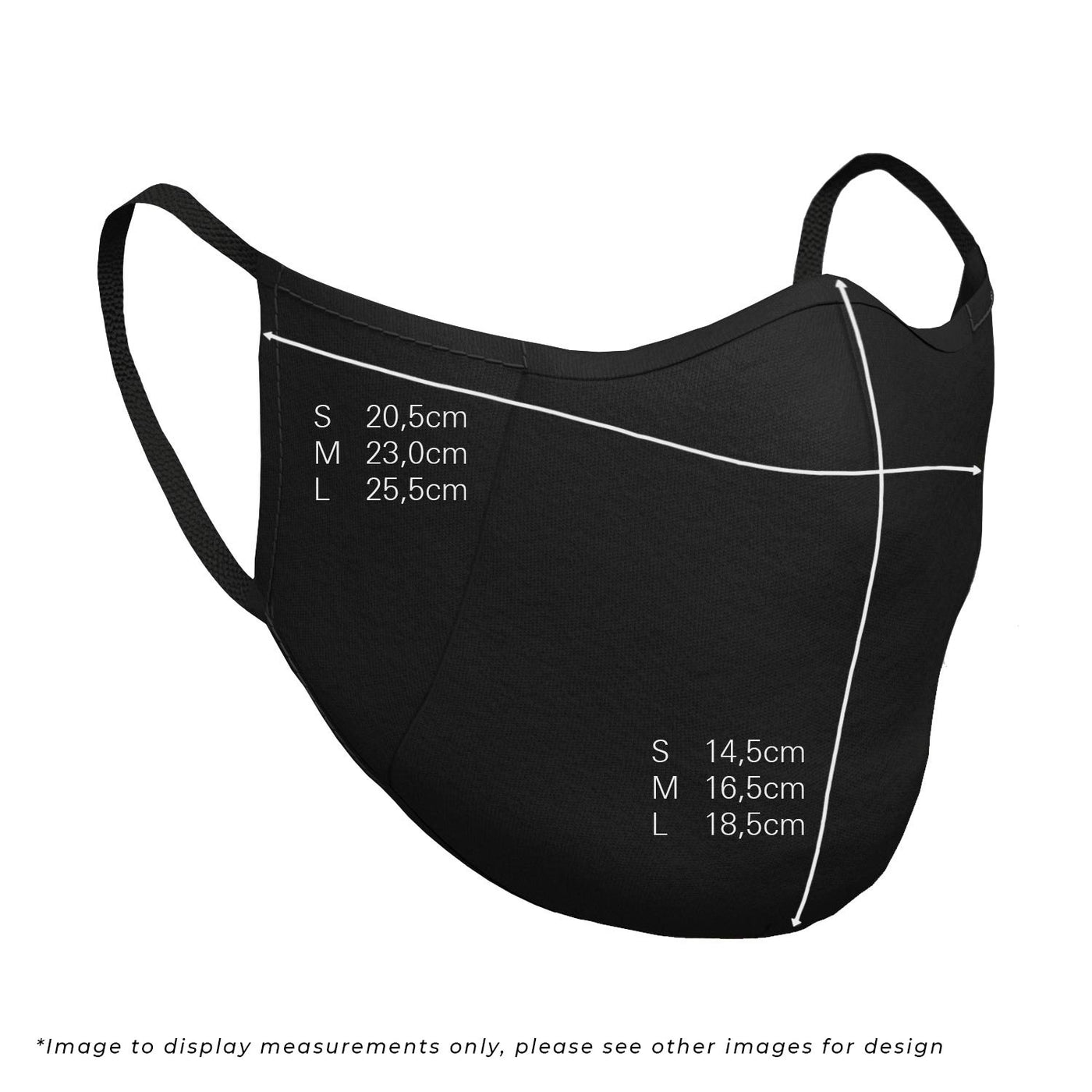 BOSS Face Mask in Black & White Size Guide