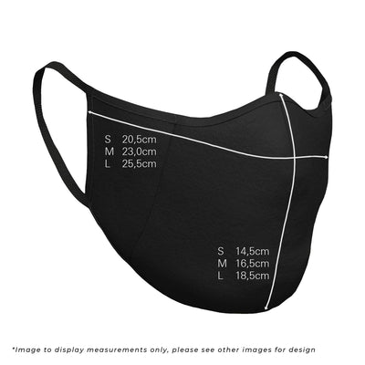 BOSS Face Mask in Black & White Size Guide