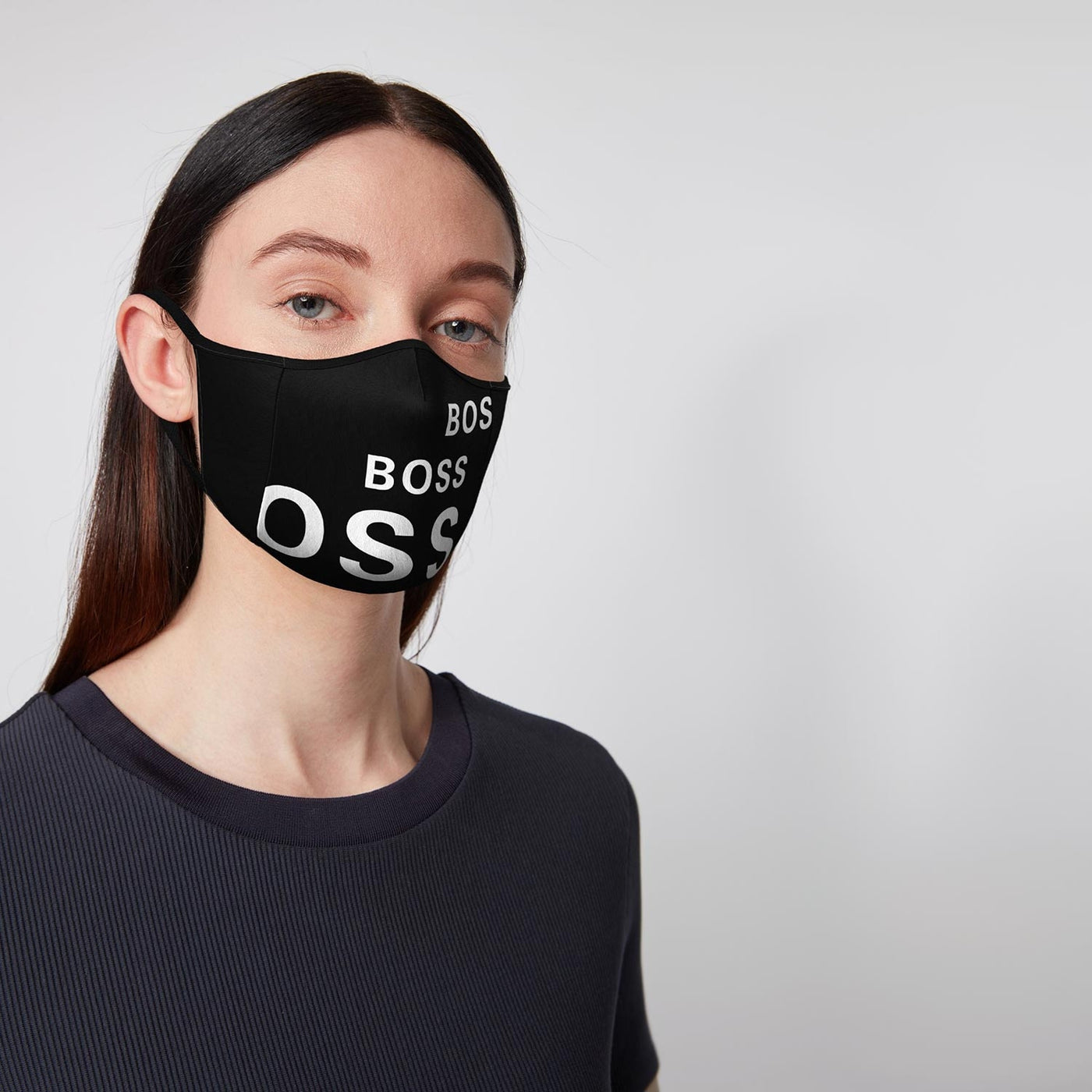 BOSS Face Mask in Black & White Model