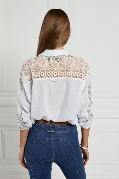 Holland Cooper Oversized Cotton Shirt in Sky Blue