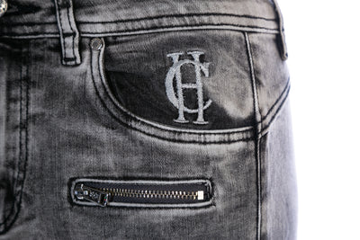 Holland Cooper Biker Ladies Jean in Ash Grey Logo