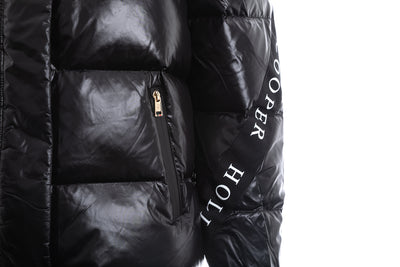 Holland Cooper Camden Puffer Jacket in Black Pocket