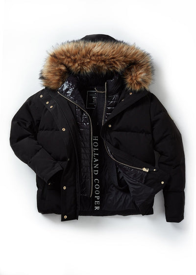 Holland Cooper Colorado Down Jacket in Black Front