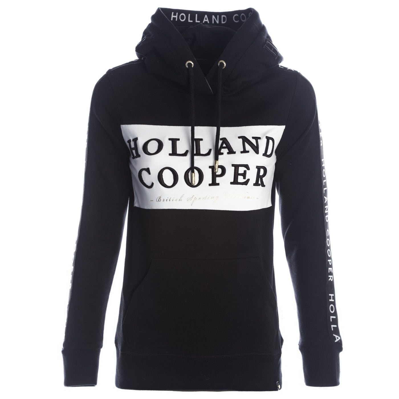 Holland Cooper Deluxe Ladies Hoodie Sweat Top in Black & White