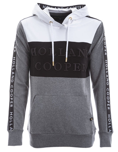 Holland Cooper Deluxe Ladies Hoodie Sweatshirt in White, Grey & Black