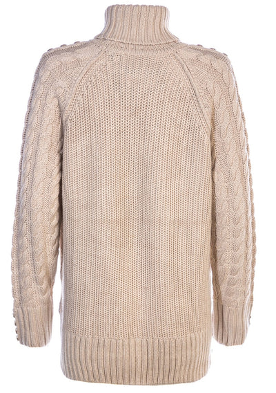 Holland Cooper Greenwich Chunky Cable Ladies Knitwear in Oatmeal