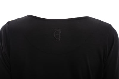 Holland Cooper Long Sleeve Vee Neck Tee in Black