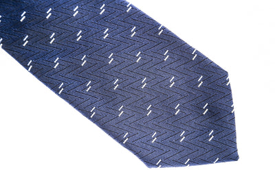 BOSS 7.5cm Tie in Navy Line Print