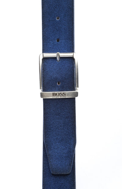 BOSS Joni-SD_sz_35 Suede Belt in Blue