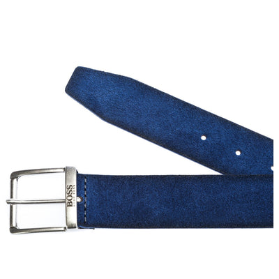 BOSS Joni-SD_sz_35 Suede Belt in Blue