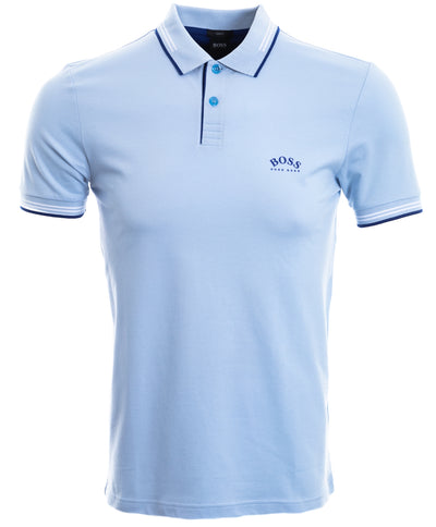 HUGO BOSS Paul Curved Polo Shirt in Sky Blue