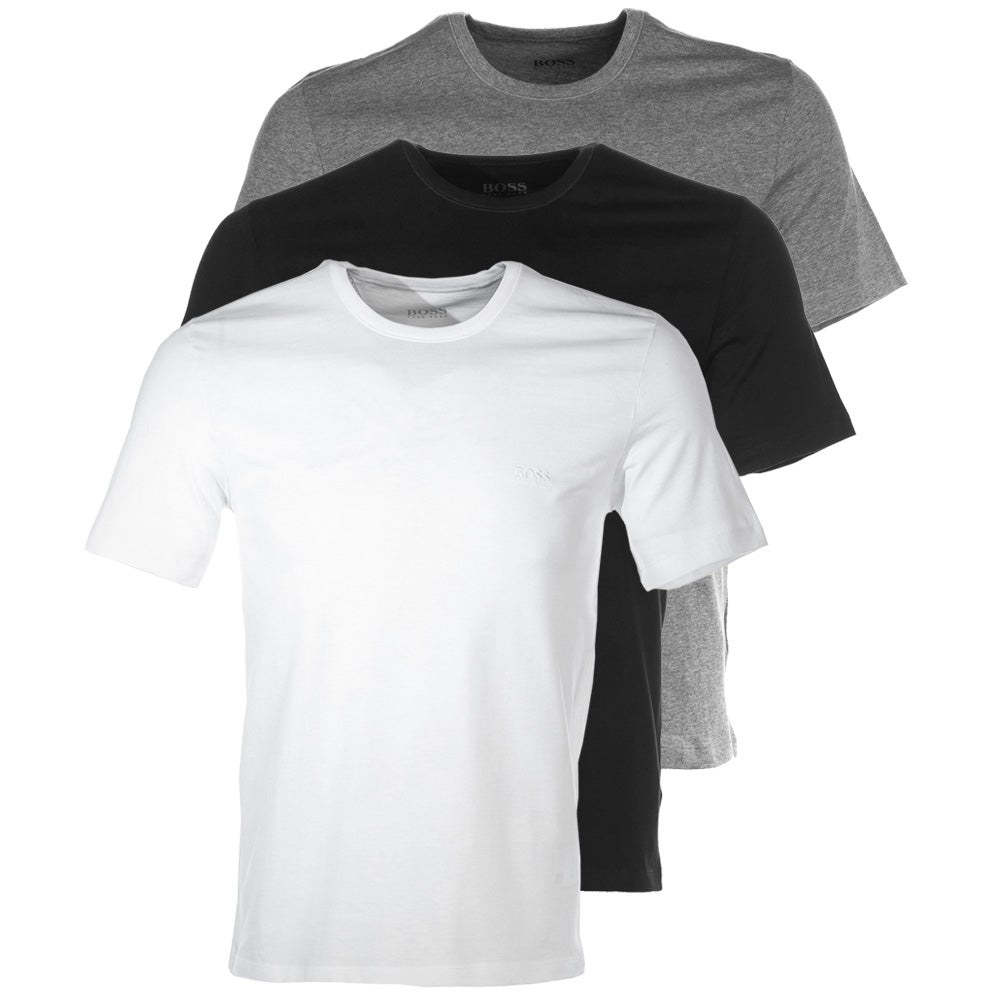 BOSS T Shirt 3 Pack in White Black Grey