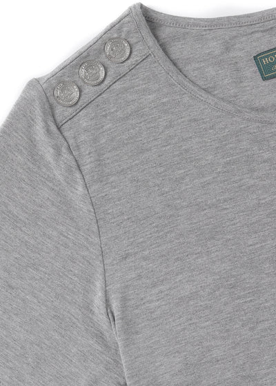 Holland Cooper Relaxed Fit Crew Ladies T-Shirt in Grey Marle