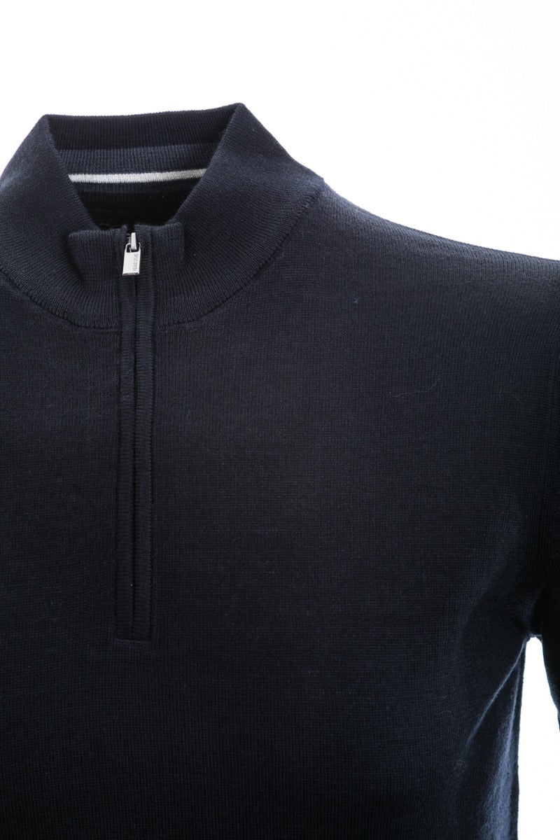 Remus Uomo 1/4 Zip Knitwear in Navy