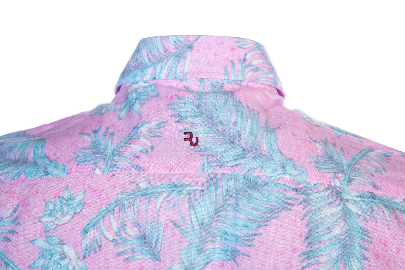 Remus Uomo Fern Print Short Sleeve Shirt in Pink