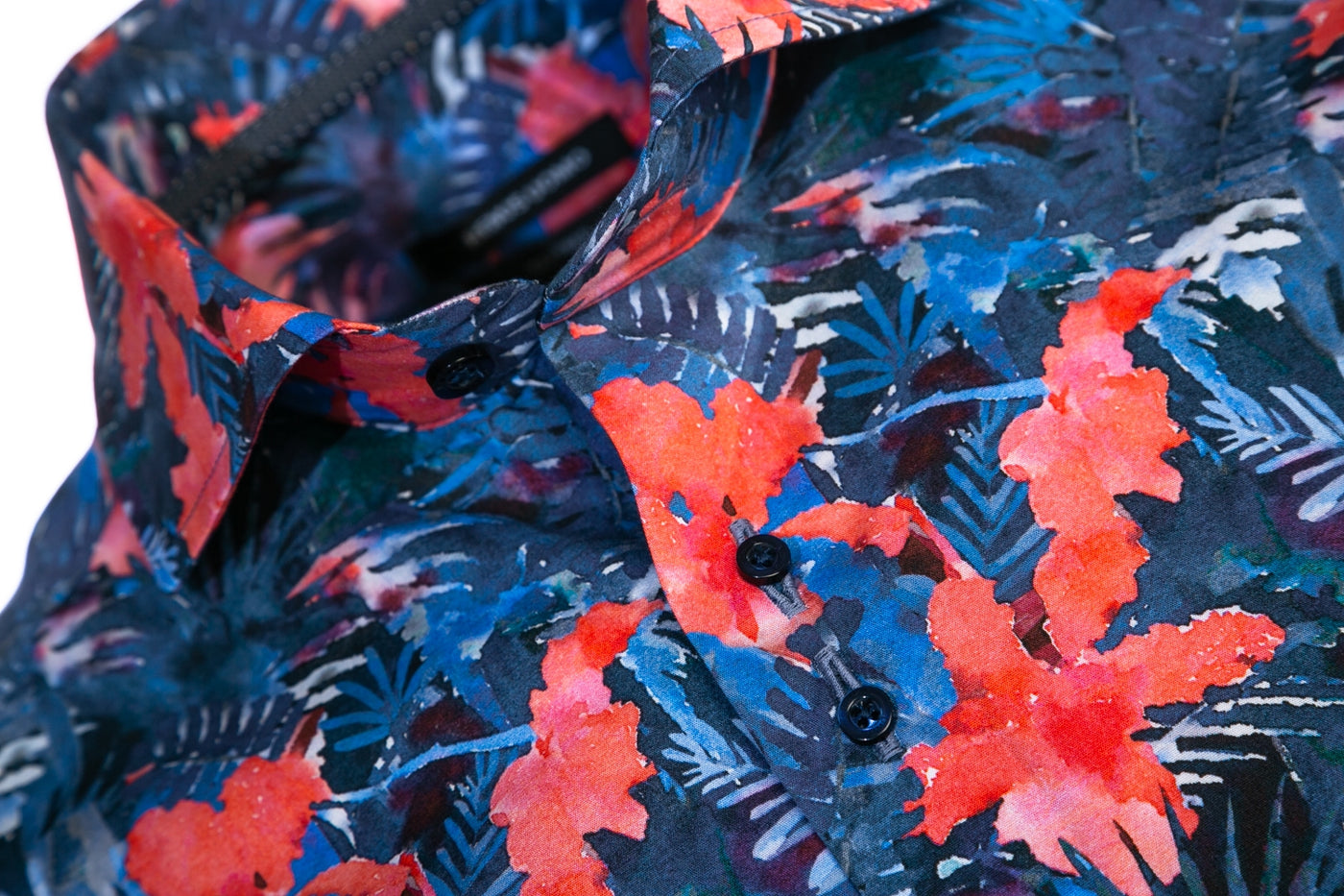 Remus Uomo Floral Print Shirt in Navy & Red