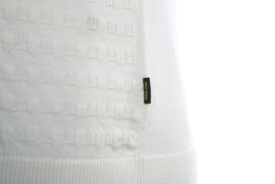 Remus Uomo Knitted Zip Polo Shirt in Off White