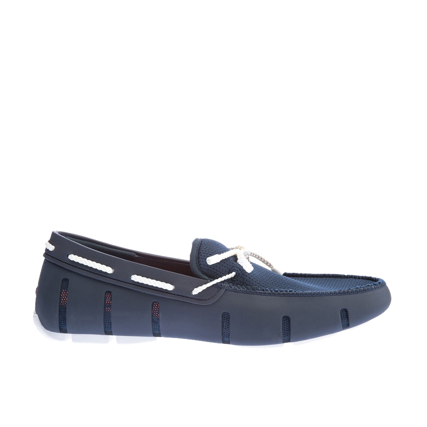 Swims Braided Lace Loafer Shoe in Navy & White
